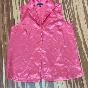 Jones New York Satin Coral Sleeveless Blouse